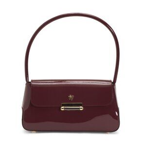PRATESI Chianti Made In Italy Patent Leather Baguette Shape Satchel